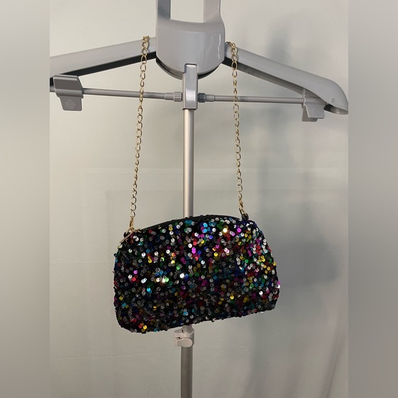 Multicolor Sequin Chain Shoulder Bag NWOT - Picture 1 of 7